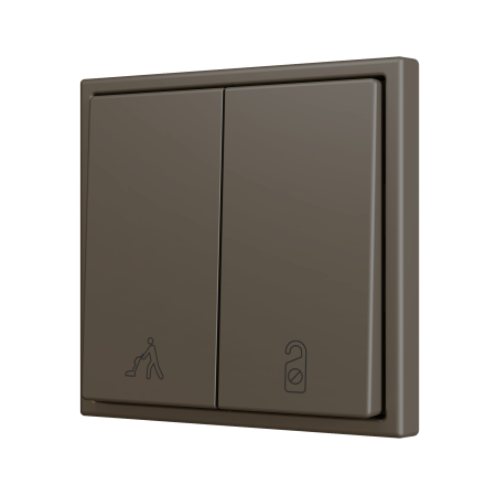 Zennio ZS702PB2MC ZS70, Двойная мягкая кнопка для 2 бинарных входов 70x70 мм – Мокко – На заказ