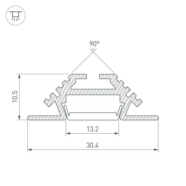Оборудование Arlight 013212 Профиль PHS-V-2000 ANOD (Arlight, Алюминий) по выгодной цене. Купить в Москве со скидкой.