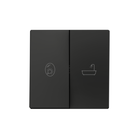 Zennio 830004405 ZS55, Накладка на двойной переключатель 55x55 мм, Антрацит