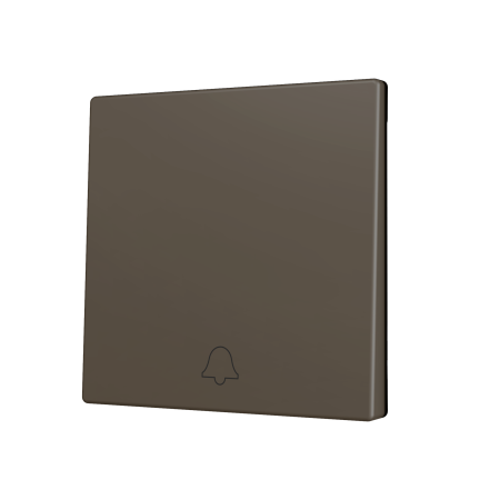 Zennio ZS70CSOFT11DM ZS70, Накладка для кнопки Simple KNX Soft 70x70 мм, Наклон вниз, Значок дверного звонка, Мокко
