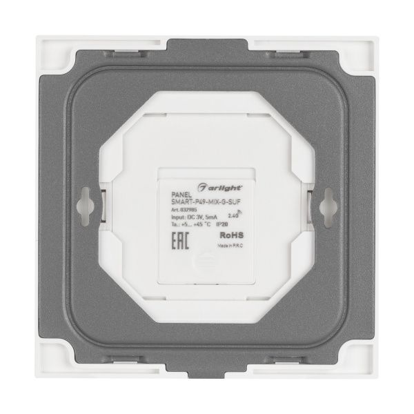 Оборудование Arlight 032985 Панель SMART-P49-MIX-G-SUF (3V, 1 зона, Knob, 2.4G) (Arlight, Пластик) по выгодной цене. Купить в Москве со скидкой.