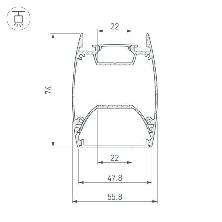 Оборудование Arlight 036345 Профиль ARH-LINE-4874-DUAL-2000 ANOD (Arlight, Алюминий) по выгодной цене. Купить в Москве со скидкой.