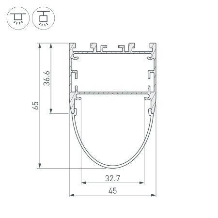 Оборудование Arlight 036347 Профиль ARH-LINE-B-3652-2000 ANOD (Arlight, Алюминий) по выгодной цене. Купить в Москве со скидкой.