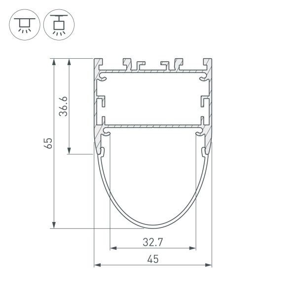 Оборудование Arlight 036347 Профиль ARH-LINE-B-3652-2000 ANOD (Arlight, Алюминий) по выгодной цене. Купить в Москве со скидкой.