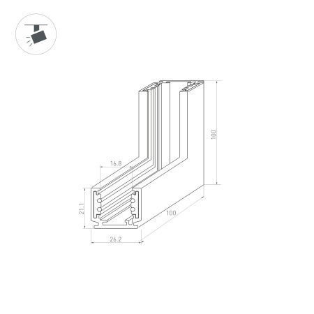 Оборудование Arlight 037325 Коннектор угловой MAG-ORIENT-CON-2620-L90-INT (WH, внутренний) (Arlight, IP20 Металл, 3 года) по выгодной цене. Купить в Москве со скидкой.