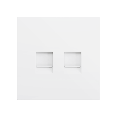 Zennio ZS70C245MW ZS70, Декоративная накладка для разъема RJ45 70x70 мм, 2 вставки, матовый белый