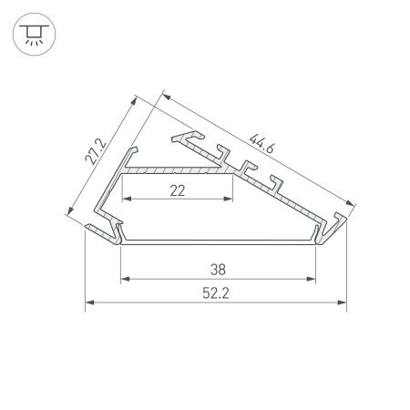 Оборудование Arlight 025469 Профиль KLUS-P45.30-2000 ANOD (Arlight, Алюминий) по выгодной цене. Купить в Москве со скидкой.