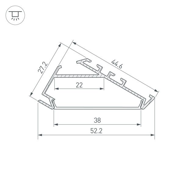 Оборудование Arlight 025469 Профиль KLUS-P45.30-2000 ANOD (Arlight, Алюминий) по выгодной цене. Купить в Москве со скидкой.
