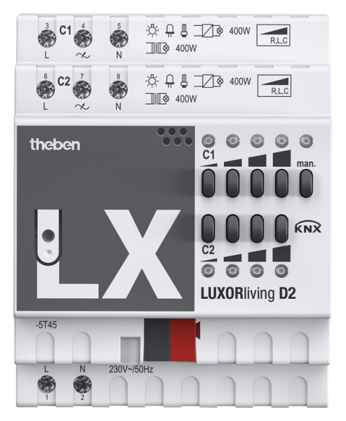 Оборудование Theben 4800470 2-канальный универсальный диммер (RLC) LUXORliving D2 по выгодной цене. Купить в Москве со скидкой.