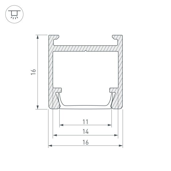 Оборудование Arlight 023858 Профиль PDS-H16-2000 ANOD (Arlight, Алюминий) по выгодной цене. Купить в Москве со скидкой.