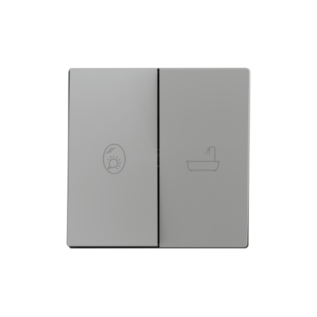 Zennio 830004406 ZS55, Накладка на двойной переключатель 55x55 мм, Серебристый