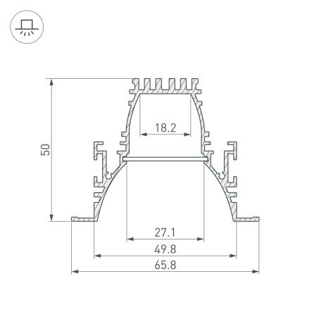 Оборудование Arlight 036351 Профиль ARH-LINE-6650-F-COMFORT-2000 ANOD (Arlight, Алюминий) по выгодной цене. Купить в Москве со скидкой.