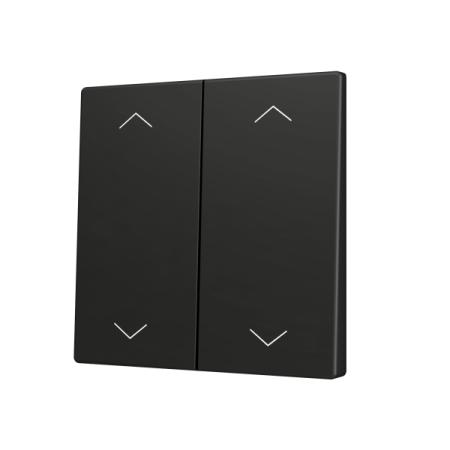 Zennio ZS70CSOFT24SHA ZS70, Крышка для двух кнопок KNX Soft 70x70 мм, Наклон вверх и вниз, Значок затвора, Антрацит