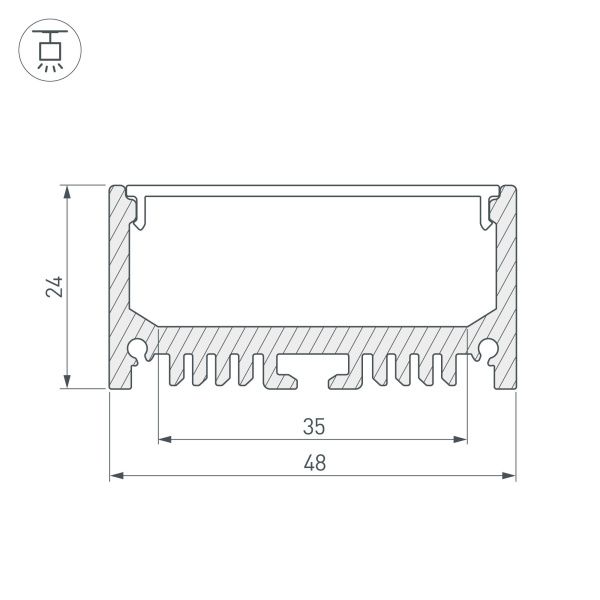 Оборудование Arlight 018684 Профиль ARH-LINE-2448-2000 ANOD (Arlight, Алюминий) по выгодной цене. Купить в Москве со скидкой.