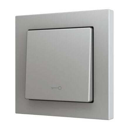 Zennio ZS551PB1KS ZS55. Простая сенсорная кнопка для 1 двоичного входа, 55 x 55 мм, Серебристый