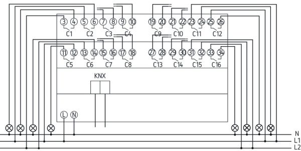 Оборудование Theben 4940225 16-х канальный релейный актуатор. Линейка FIX2 RM 16 S KNX по выгодной цене. Купить в Москве со скидкой.
