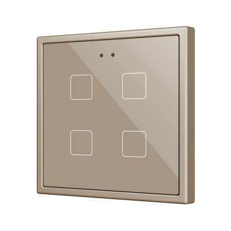 Zennio ZVIFR70X4C Выключатель сенсорный KNX Flat RGB 70 X4, 4 кнопки, 70x70, шампань