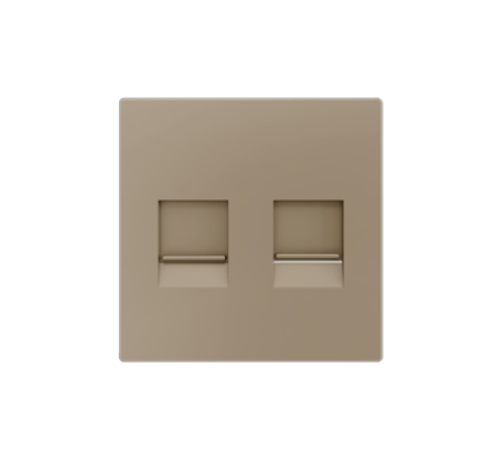 Zennio 830001304 ZS55. Заглушка для разъёма RJ45 55x55 мм - 2 вставки - шампань