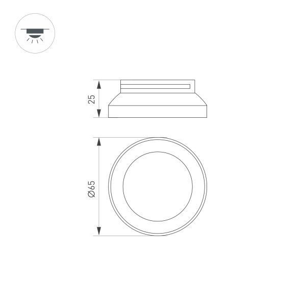 Оборудование Arlight 024245 Вставка SP-POLO-R65 (GD, 3-3) (Arlight, Металл) по выгодной цене. Купить в Москве со скидкой.
