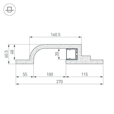 Оборудование Arlight 022262 Гипсокартонный Модуль ARL-BAY-ROUND-35-2000 (ГКЛ 12.5мм) (Arlight, -) по выгодной цене. Купить в Москве со скидкой.