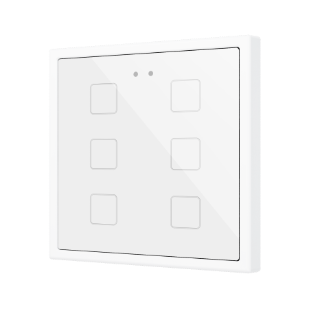 Zennio ZVIFR70X6W Выключатель сенсорный KNX Flat RGB 70 X6, 6 кнопок, 70x70, белый