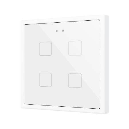 Zennio ZVIFR70X4W Выключатель сенсорный KNX Flat RGB 70 X4, 4 кнопки, 70x70, белый