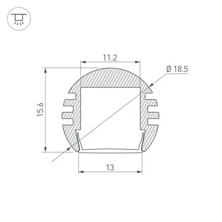 Оборудование Arlight 012093 Профиль PDS-R-2000 ANOD (Arlight, Алюминий) по выгодной цене. Купить в Москве со скидкой.