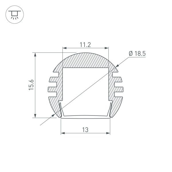 Оборудование Arlight 012093 Профиль PDS-R-2000 ANOD (Arlight, Алюминий) по выгодной цене. Купить в Москве со скидкой.