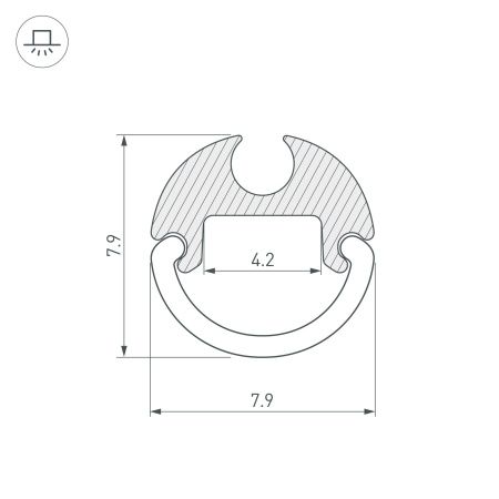 Оборудование Arlight 036325 Профиль ARH-ROUND-D8-2000 ANOD (Arlight, Алюминий) по выгодной цене. Купить в Москве со скидкой.