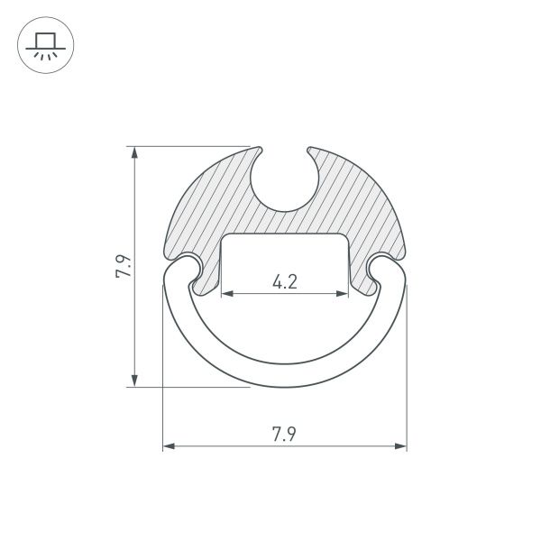 Оборудование Arlight 036325 Профиль ARH-ROUND-D8-2000 ANOD (Arlight, Алюминий) по выгодной цене. Купить в Москве со скидкой.