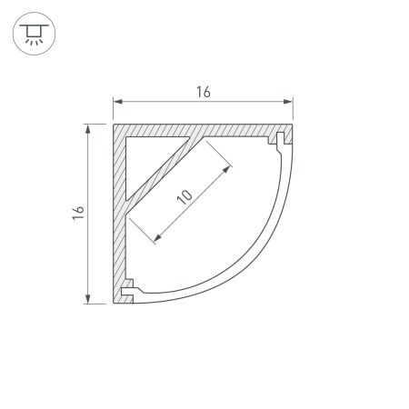 Оборудование Arlight 016178 Профиль ARH-KANT-H16-2000 ANOD (Arlight, Алюминий) по выгодной цене. Купить в Москве со скидкой.