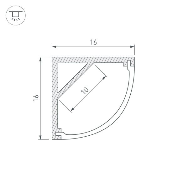 Оборудование Arlight 016178 Профиль ARH-KANT-H16-2000 ANOD (Arlight, Алюминий) по выгодной цене. Купить в Москве со скидкой.