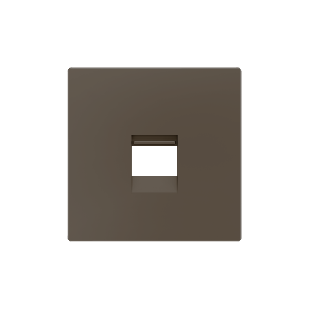 Zennio 830001203 ZS55, Декоративная накладка для разъема RJ45 55x55 мм, 1 вставка, Мокко