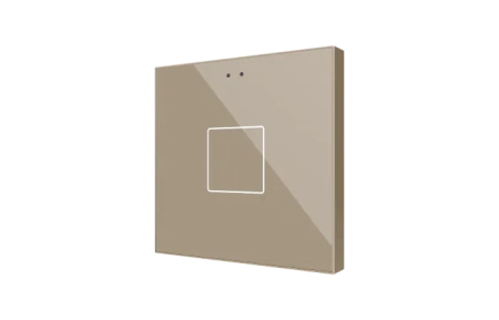 Zennio ZVIFR1C Flat RGB 1. Емкостный сенсорный переключатель с RGB-подсветкой Flat RGB, 1 кнопка, шампань