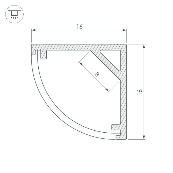 Оборудование Arlight 023723 Профиль SL-KANT-H16-2000 ANOD (Arlight, Алюминий) по выгодной цене. Купить в Москве со скидкой.