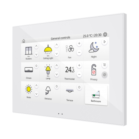 Zennio ZVIZ70V2W Панель KNX сенсорная, 7-дюймов, пластиковая рамка, цвет белый , цвет: Белый, оттенок: Без оттенка