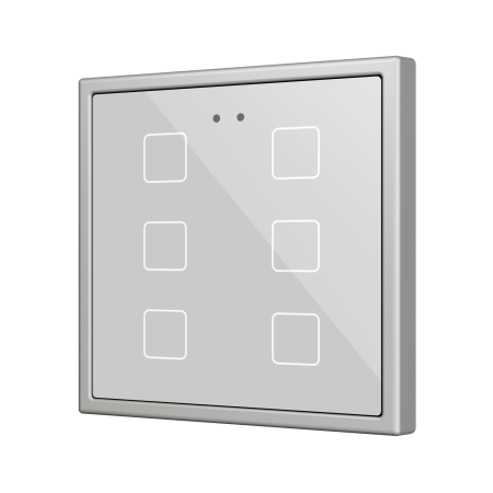 Zennio ZVIFR70X6S Выключатель сенсорный KNX Flat RGB 70 X6, 6 кнопок, 70x70, серебро