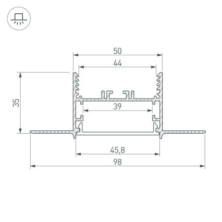 Оборудование Arlight 027160 Профиль SL-LINIA45-FANTOM-2000 ANOD (Arlight, Алюминий) по выгодной цене. Купить в Москве со скидкой.