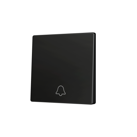 Zennio ZS55CSOFT11DA ZS55, Накладка для простой мягкой кнопки KNX 55x55 мм, Наклон вниз, Значок дверного звонка, Антрацит,