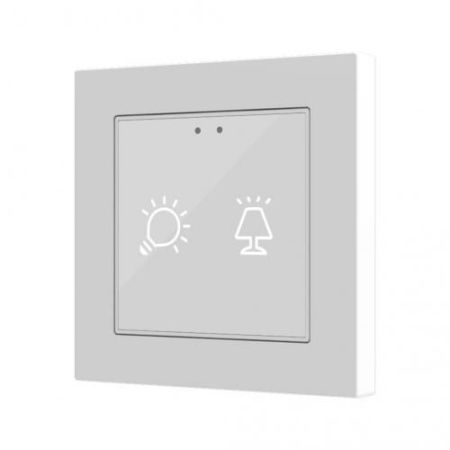 Zennio Емкостный сенсорный выключатель с подсветкой (55 x 55 мм) Flat 55 X2 vT ZVIF55X2VT