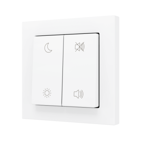 Zennio ZS552PB4MWC ZS55, Двойная мягкая кнопка для 4 бинарных входов 55x55 мм – Матовый белый – На заказ