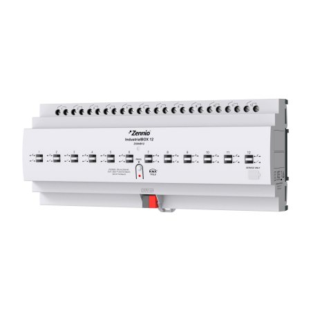 Zennio ZIOINB12 IndustrialBOX 12 Актуатор с 12 выходами (20 А, 200 мкФ), механическое ручное управление и KNX Secure