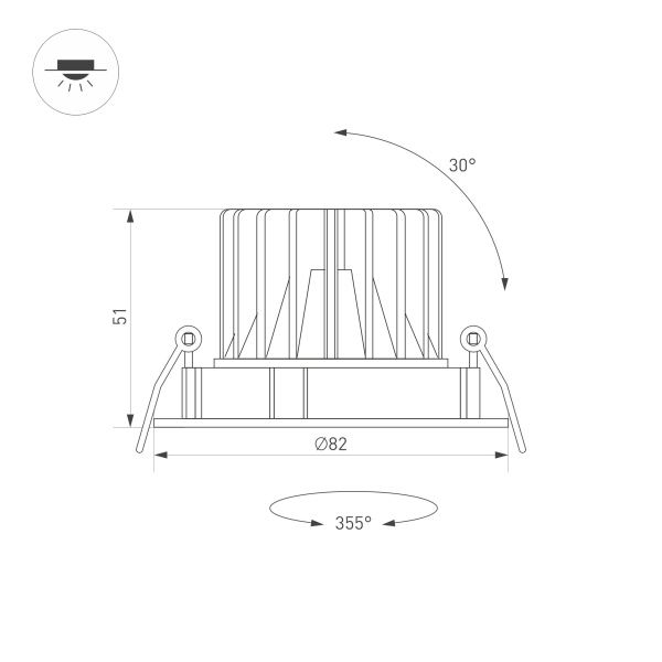 Оборудование Arlight 035451 Светильник MS-FORECAST-BUILT-TURN-R82-8W Warm3000 (BK-BK, 32 deg, 230V) (Arlight, IP20 Металл, 5 лет) по выгодной цене. Купить в Москве со скидкой.