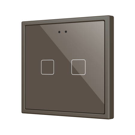 Zennio ZVIFR70X2M Выключатель сенсорный KNX Flat RGB 70 X2, 2 кнопки, 70x70, мокко