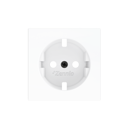 Zennio 830000409 ZS55, Крышка для розетки Schuko с винтами 55x55 мм, Матовый белый