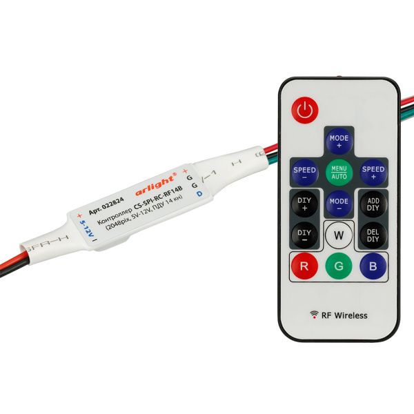 Оборудование Arlight 022824 Контроллер CS-SPI-RC-RF14B (2048pix, 5-12V, ПДУ 14 кн) (Arlight, -) по выгодной цене. Купить в Москве со скидкой.