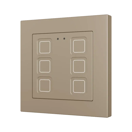 Zennio ZVITR55X6C Tecla RGB 55 X6. PC-ABS Емкостный сенсорный переключатель с RGB-подсветкой (55 x 55 мм) 55x55, 6 кнопок, шампань