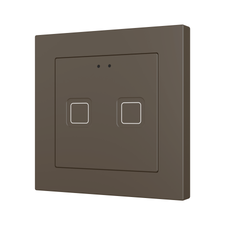 Zennio ZVITR55X2M Tecla RGB 55 X2. Емкостная кнопка из PC-ABS 55x55, 2 кнопки, мокко (рамка ZS55 не входит в комплект)