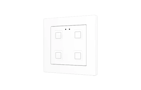 Zennio ZVITR55X4W Tecla RGB 55 X4. PC-ABS Емкостный сенсорный переключатель с RGB-подсветкой (55 x 55 мм), 4 кнопки, белый