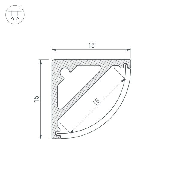 Оборудование Arlight 019327 Профиль SL-KANT-H15-2000 ANOD (Arlight, Алюминий) по выгодной цене. Купить в Москве со скидкой.